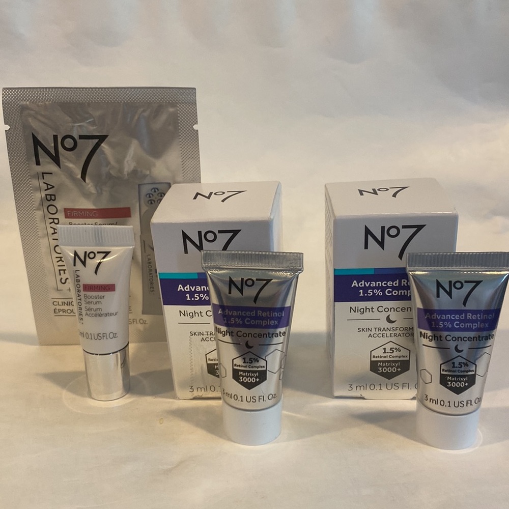 No7 4p Firming Booster Serum & Advanced Retinol Night Concentrate NIB $30